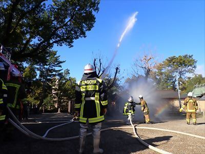 写真:2024年1月26日放水の様子です。 【消防団の記録】中村消防団 2024年1月26日