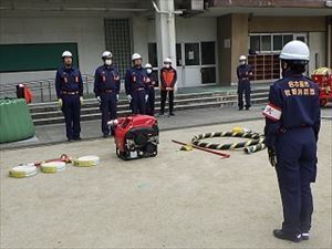 写真:ポンプ操法訓練の様子です。 【消防団の記録】牧野消防団 2024年3月16日