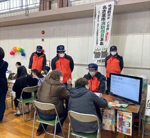 写真:防災普及の様子です。 【消防団の記録】中村消防団 2024年3月23日