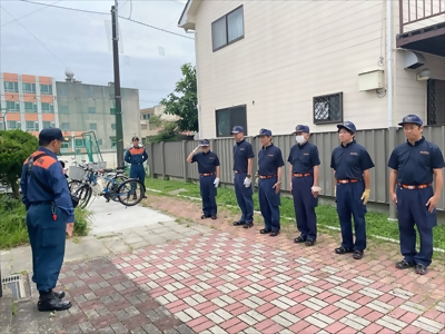 写真:整列しています。2 【消防団の記録】中村消防団 2024年6月15日