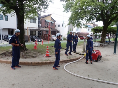 写真:可搬式ポンプ 【消防団の記録】千成消防団 2024年9月15日