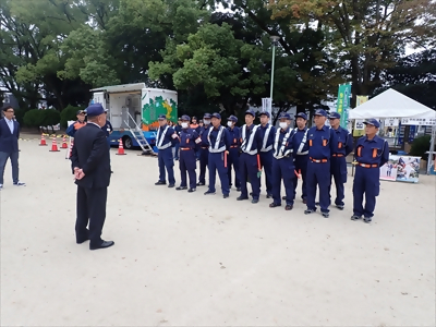 写真:整列 【消防団の記録】中村区区民まつり 2024年10月26日