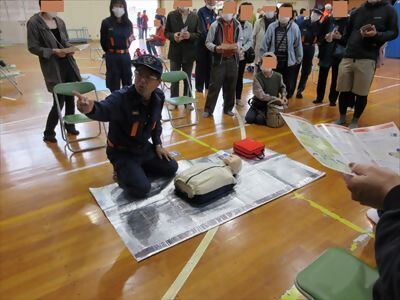 写真:AED取り扱い説明 【消防団の記録】牧野消防団 2024年11月17日