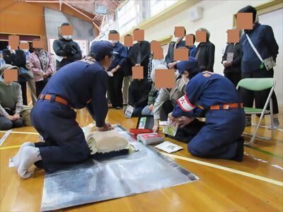 写真:胸骨圧迫 【消防団の記録】牧野消防団 2024年11月17日