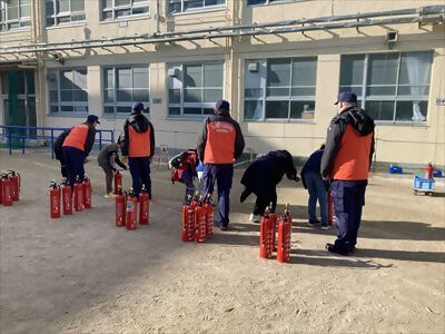 写真:初期消火訓練 【消防団の記録】中村消防団 2024年12月8日