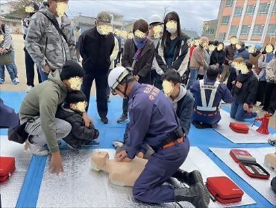 救急処置の様子です 【消防団の記録】中村消防団 2023年11月12日