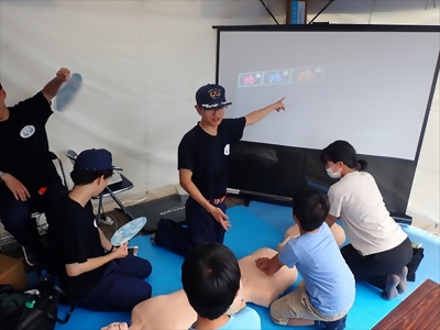 写真:講習の様子です 2023年8月26日・27日 大学生消防団 愛知大学分団