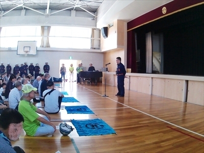 写真:防災講話の様子です 2023年9月3日 日吉消防団