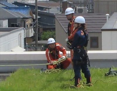 写真:訓練の様子です 2023年7月30日 稲西消防団