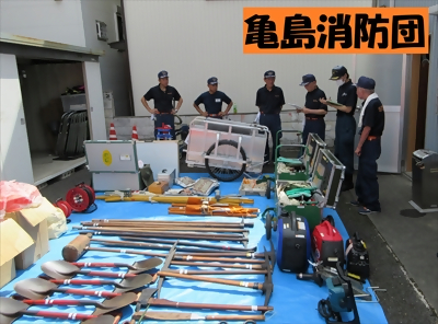 写真:検査の様子です 2023年8月6日 亀島消防団