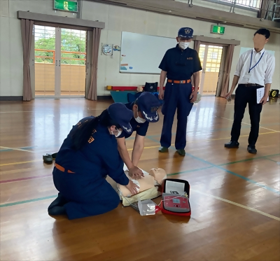 写真:救命講習の様子です 2023年6月5日 中村消防団