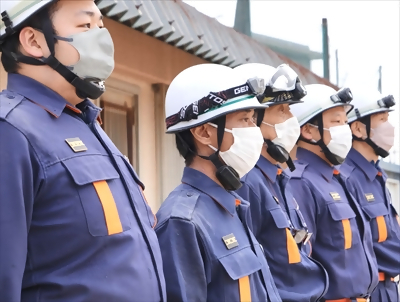 写真:隊員整列の様子です 中村消防団