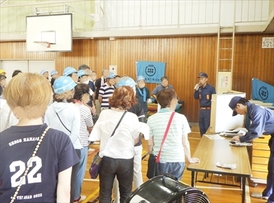 写真:防災講話を行っています。 2023年9月3日 豊臣消防団