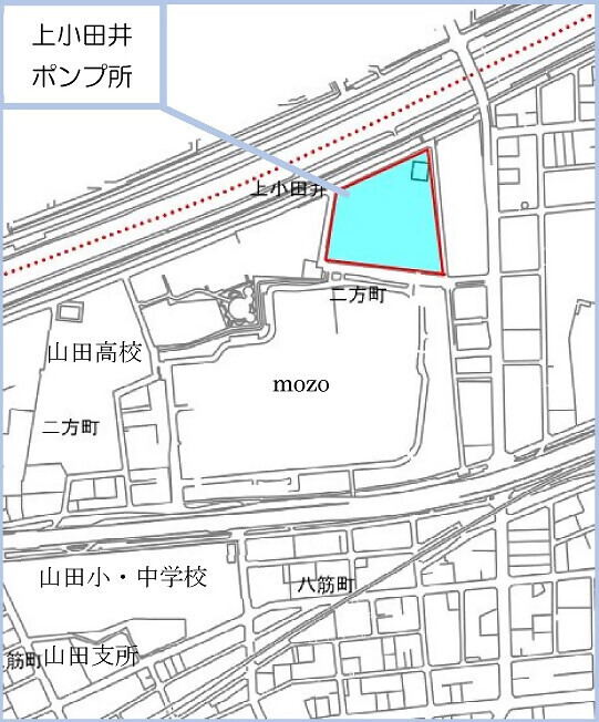 上小田井ポンプ所周辺地図