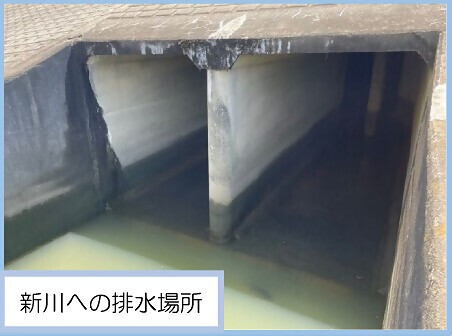 写真:新川への排水場所