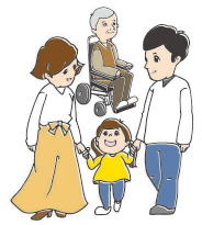 イラスト:老人と親子