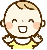 赤ちゃんが笑っているイラスト