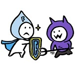 むし歯菌の攻撃をフッ化物が防御しているイラスト