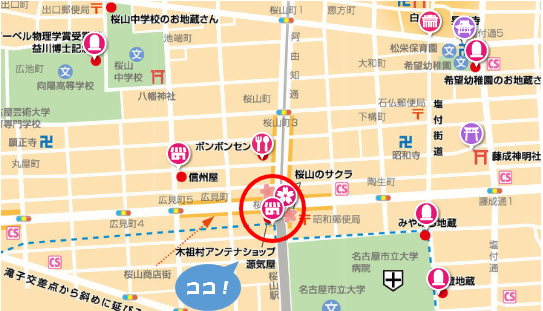 源気屋の位置図