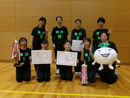 表彰式後の集合写真(滝川チーム)