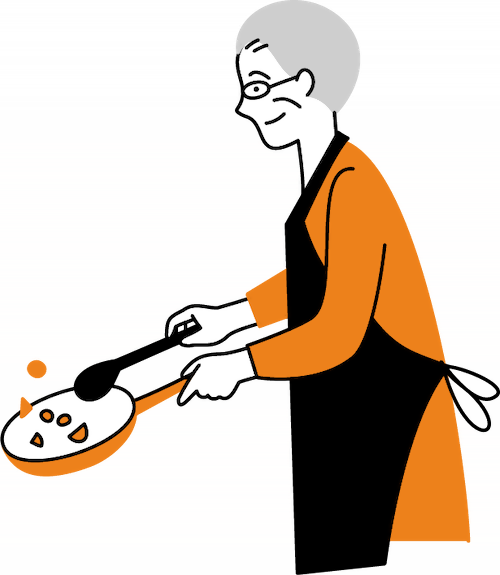 男性の料理イラスト