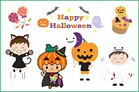 イラスト:仮装かぼっちとお菓子