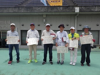 第35回天白区春のグラウンド・ゴルフ大会の上位入賞者の写真