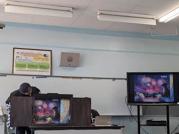 写真:あつた宮宿会新作紙芝居授業