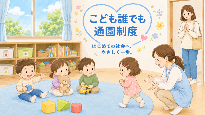 こども誰でも通園制度　はじめての社会へ、やさしく一歩。