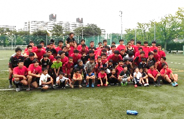 ラグビー教室の集合写真