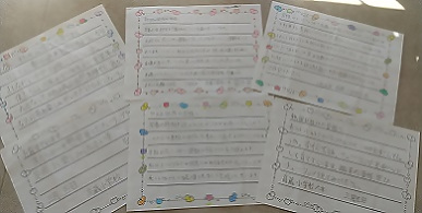 写真：当時の6年生の皆さんからの手紙