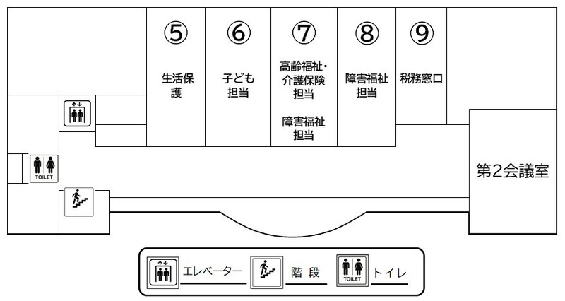 富田支所2階案内図