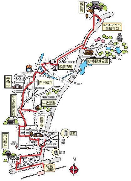 緑地と名刹めぐりの地図