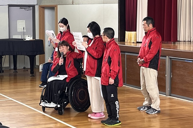 写真:要配慮者対応訓練の