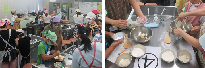 写真:生地作りの様子