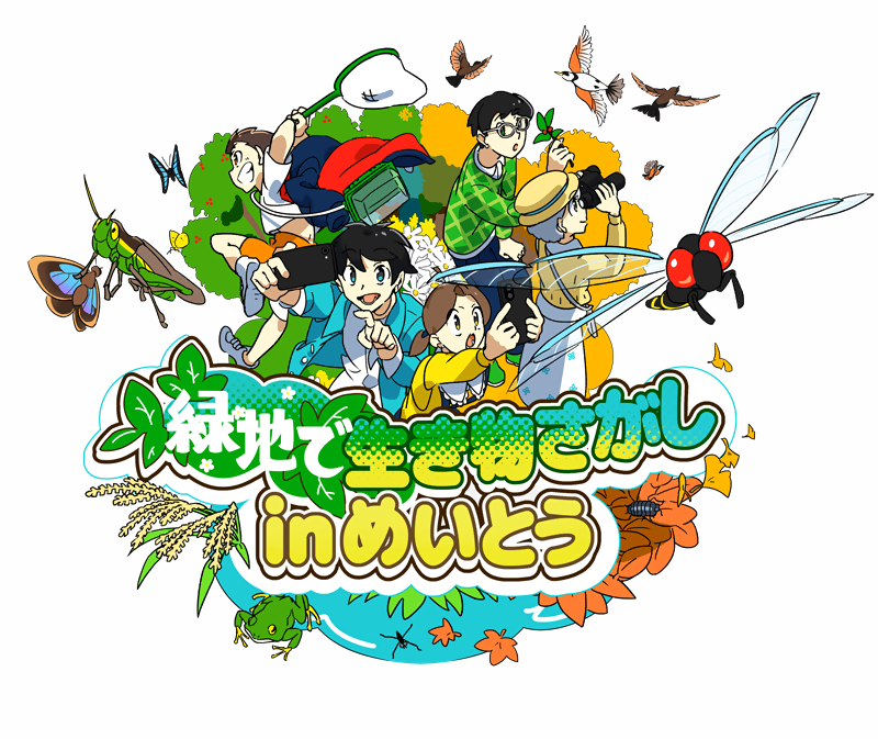イラスト:緑地で生き物さがしinめいとう