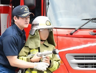 写真:放水の様子