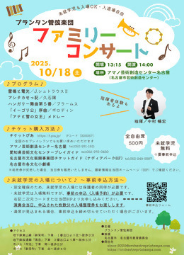 写真：プランタン管弦楽団ファミリーコンサートのチラシ