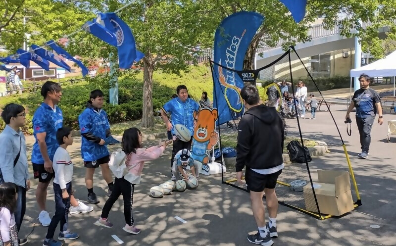 写真:豊田自動織機シャトルズ愛知による体験ブースの様子