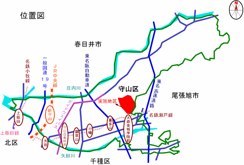地図:緑区乗鞍地区・大根山地区の位置図