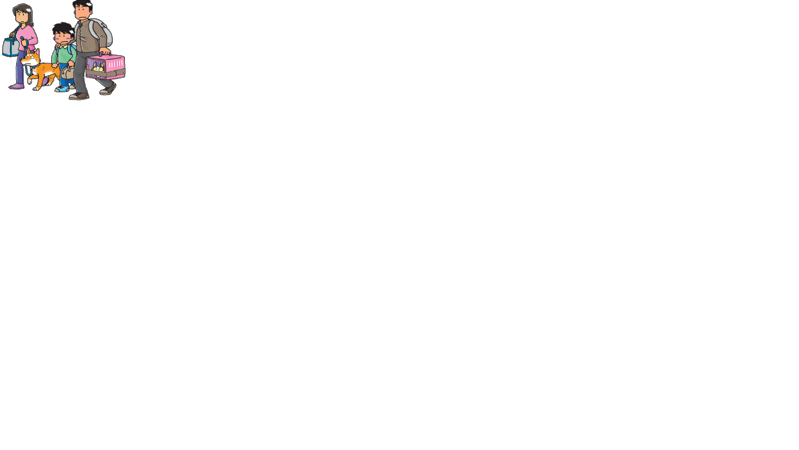 ペット同行避難のイラスト