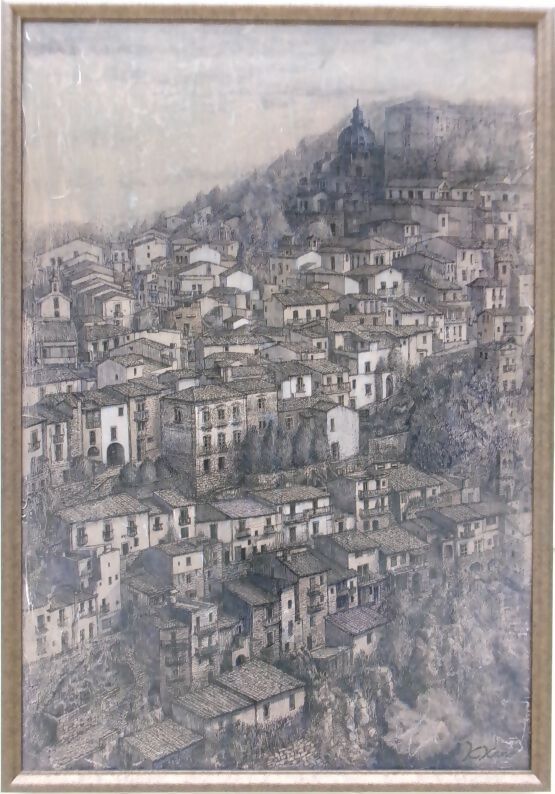 洋画の部で市長賞を受賞した作品の写真