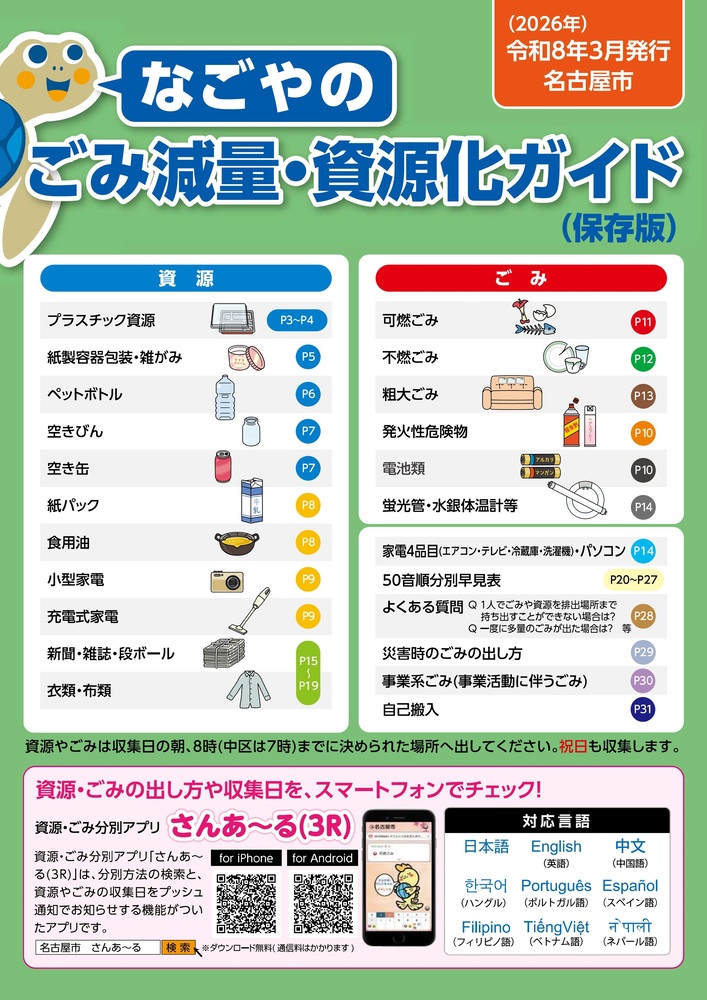 なごやのごみ減量・資源化ガイド(保存版)の表紙写真