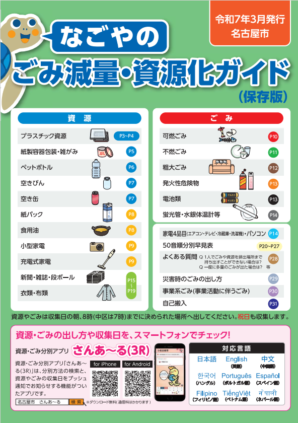 なごやのごみ減量・資源化ガイド（保存版）の表紙写真