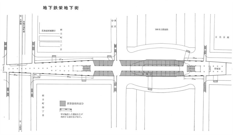 栄北地下街の見取図