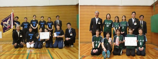 優勝チームのびぎんのみなさんと準優勝チームのベルデのみなさん