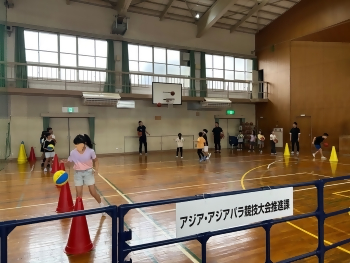 写真：バスケ体験