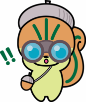 双眼鏡を構えたモリスちゃんの画像