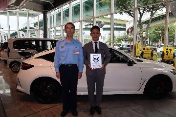 松原学区防災安心まちづくり委員会とホンダカーズ愛知千代田店との大規模災害時の支援協力覚書締結の写真