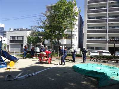 写真:ポンプ訓練